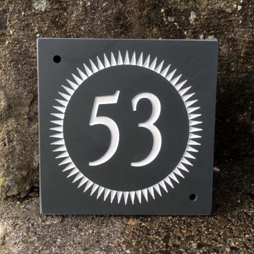 Slate House Sign Door Number - SUN DESIGN
